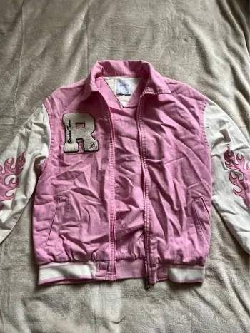 Veste rose en jean bershka