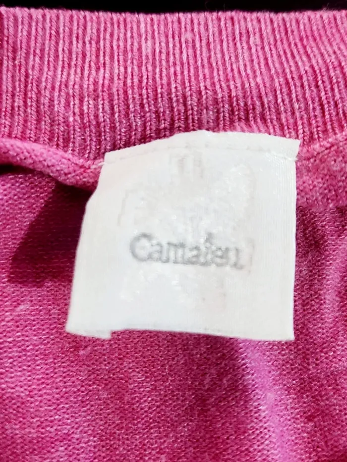 Pull fin col V rose Camaïeu Taille S/M - photo numéro 3
