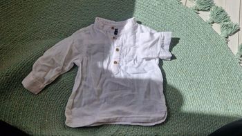 Chemise blanche ml retroussables // 12m 73-76cm
