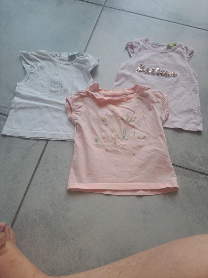 Lot de 3 t-shirt manche courte 6 mois