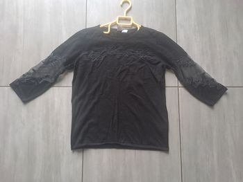 Pull noir avec transparence Taille 40 Heine