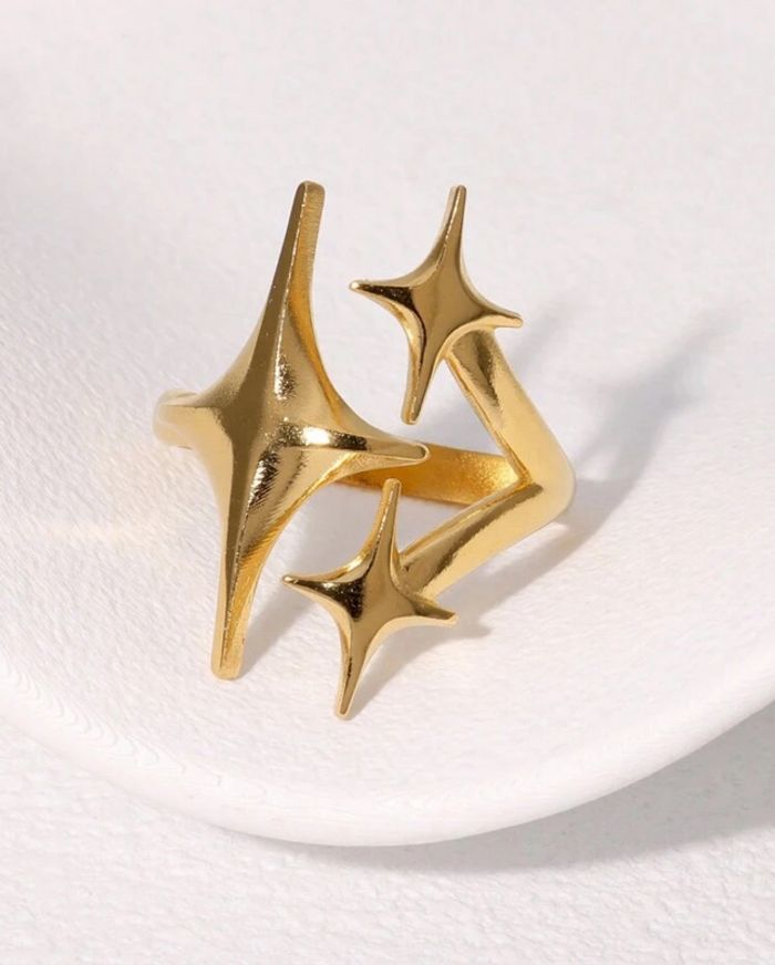 Bague Dorée inoxydable et ajustable - photo numéro 2