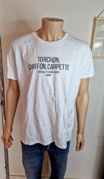 Monsieur tshirt T-shirt Blanc Droit Homme XXL Humour