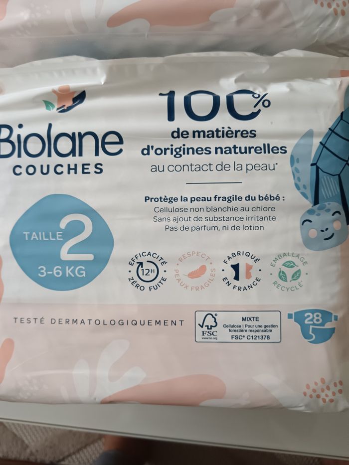 2 paquets couches bébé Biolane taille 2 - photo numéro 2