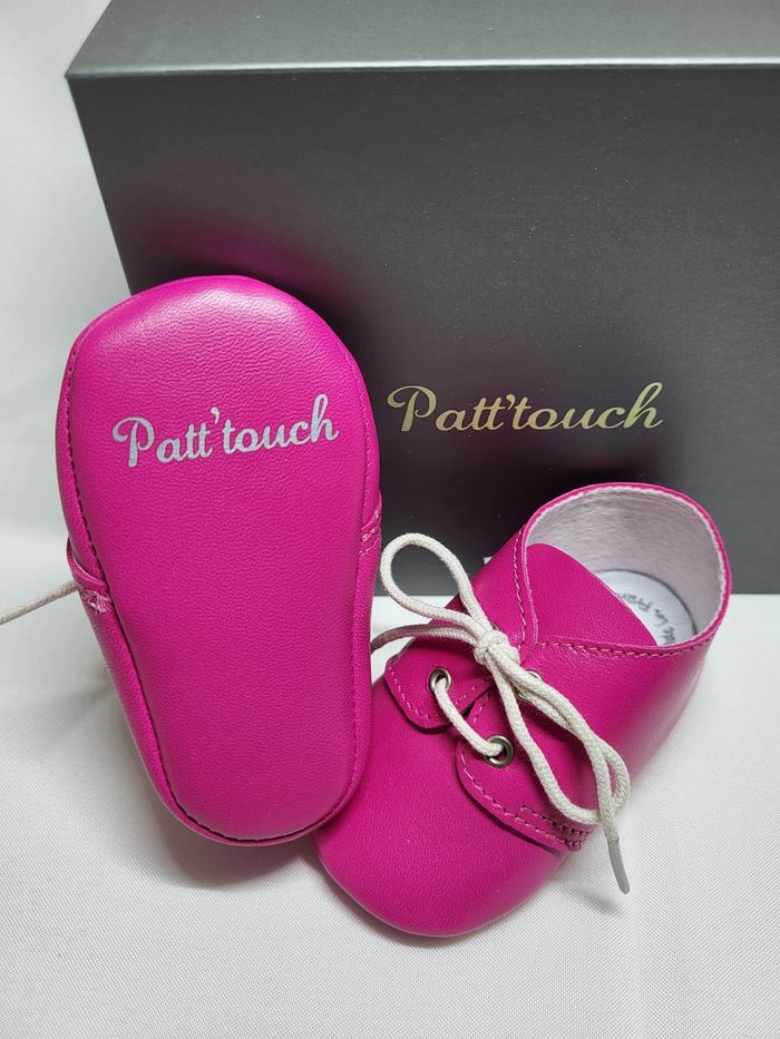 Chaussures bébés en cuir cuir fuschia Point 18 Made in France 🇨🇵 - photo numéro 3