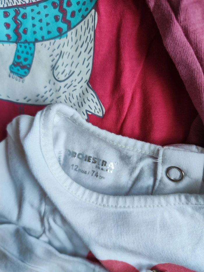 Lot de 4 tee shirt ML 12 mois - photo numéro 2