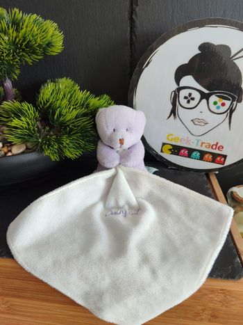 Doudou Ours Violet Bear Purple Baby Nat' Bonbon mouchoir BN3530 DD001496