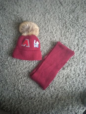 Bonnet pompon + écharpe