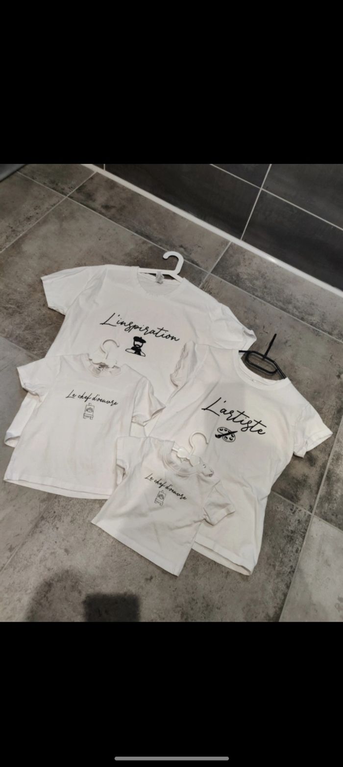 Lot t-shirt manches courtes photo l'inspiration l'artiste chef d'oeuvre