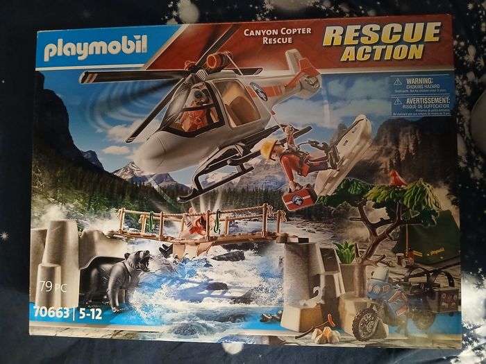 Playmobil, unité de secouriste avec hélicoptère