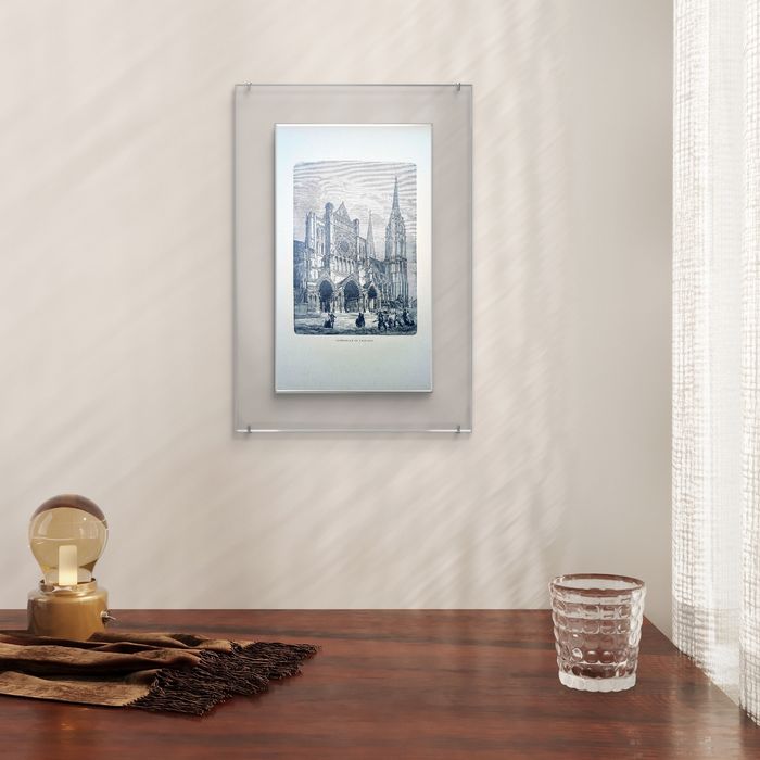 Imprimée en 1906, la cathédrale de Chartres, Vintage Authentique (cadre non inclus ) - photo numéro 4