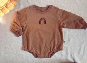 Barboteuse sweat-shirt marron mixte 74