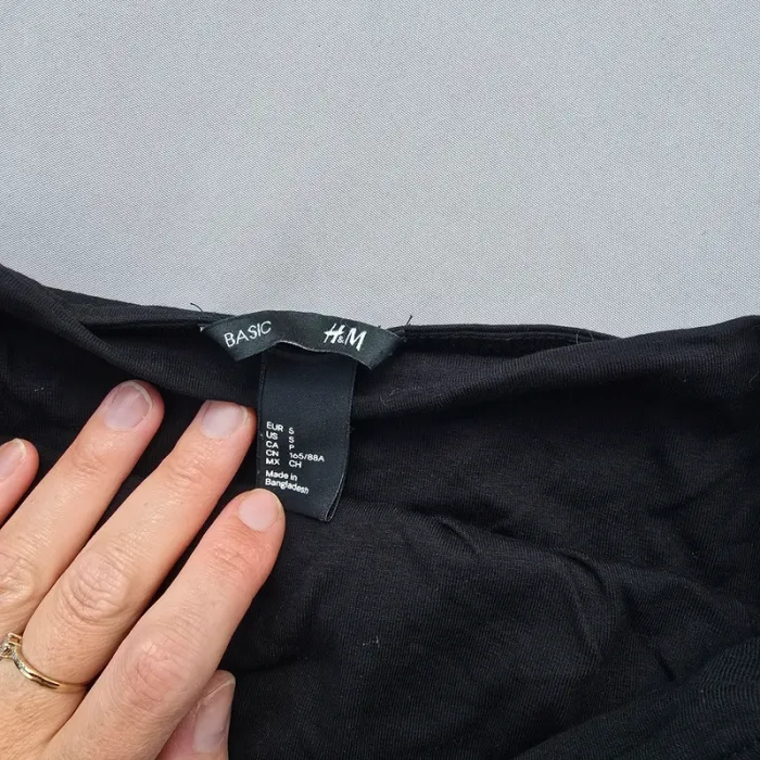 Top long tunique bandeau h&m taille s 34 36 noir - photo numéro 2
