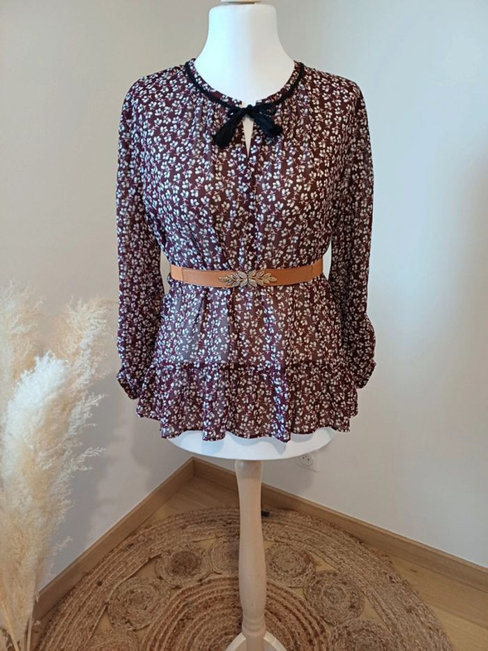 Blouse bordeaux chic Taifun taille L 40 - photo numéro 8