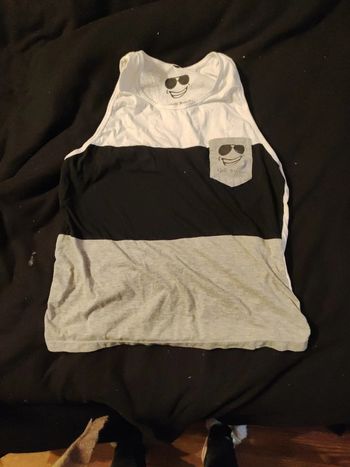 Débardeur noir blanc et gris L