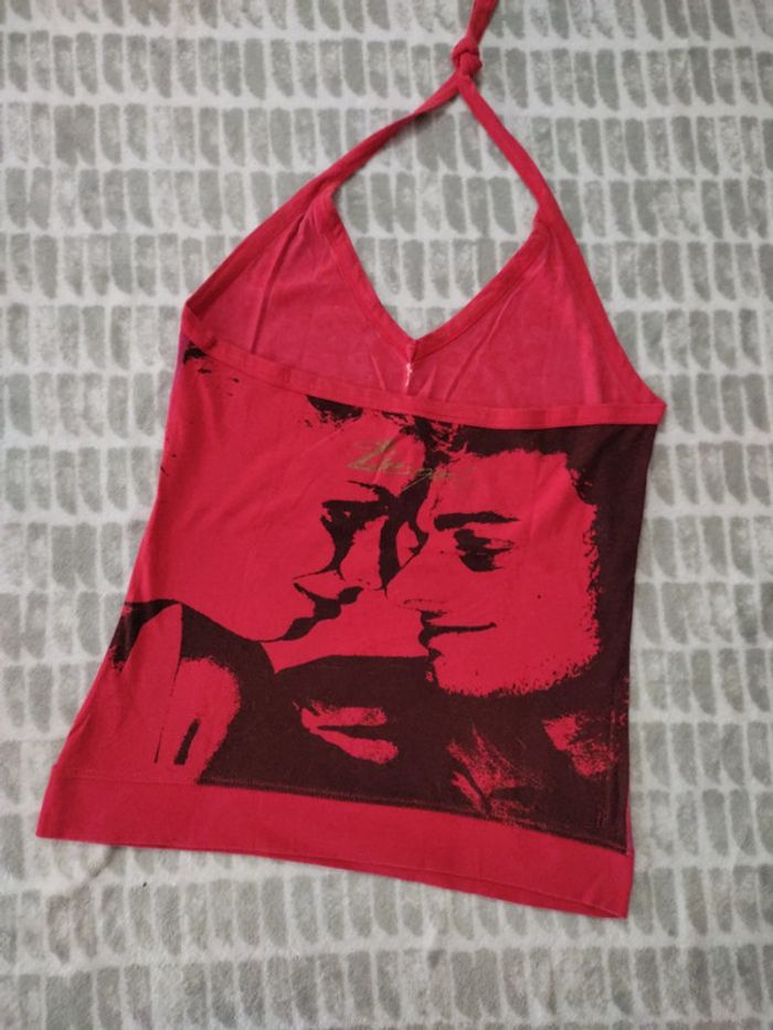 Haut top dos nu rouge Desigual taille 40 L - photo numéro 3
