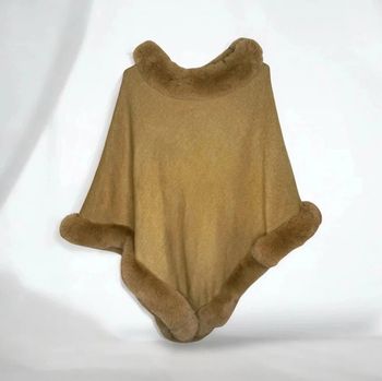 🍂 Magnifique Pancho marron pailletée / G&K - T/U 🍂