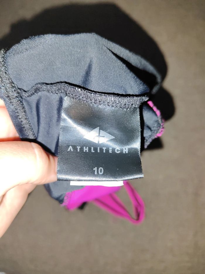 Maillot une pièce rose et noir 10 ans - photo numéro 3