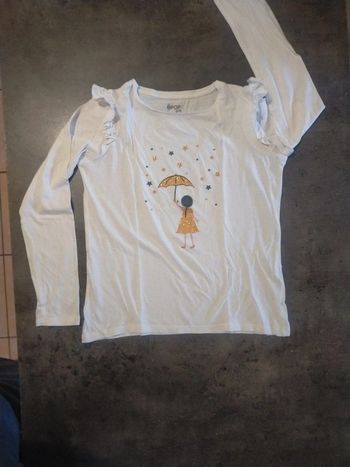 T-shirt  manches longues blanc 12 ans