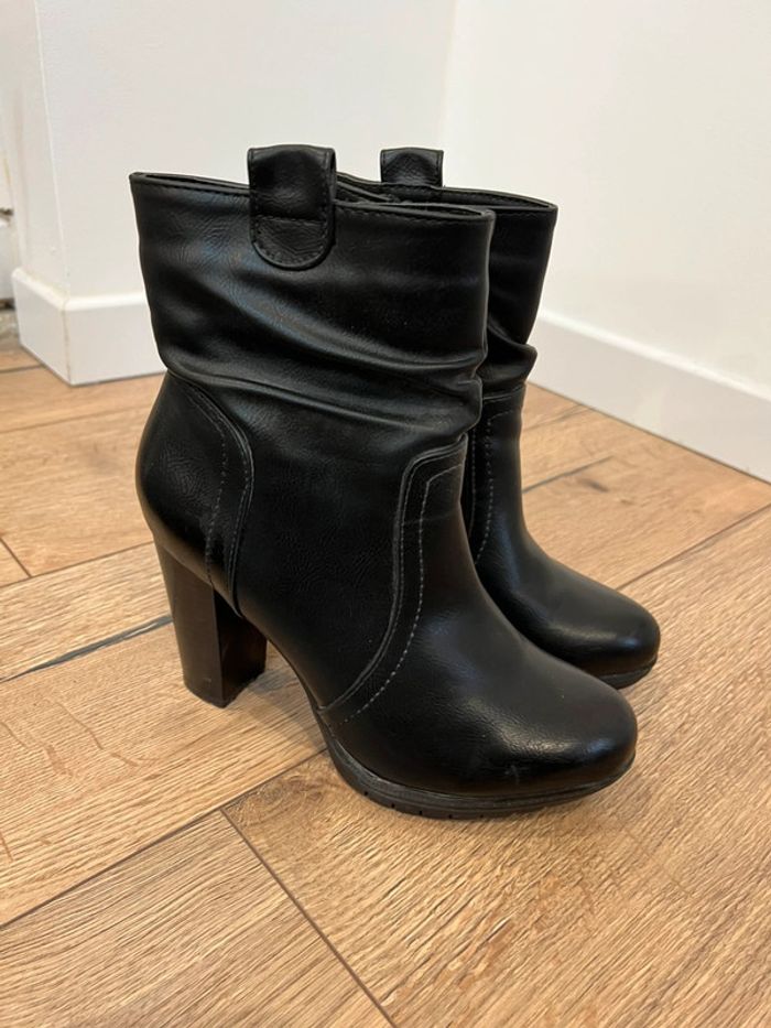 Paire de bottines noires simili cuir 37 - photo numéro 5