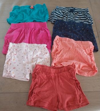 Lot de 7 shorts été fille 3ans en bon état