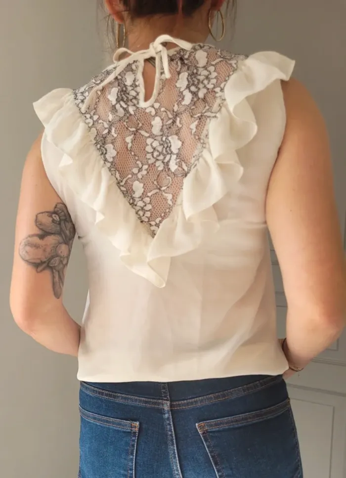Top zara taille S dentelle - photo numéro 3
