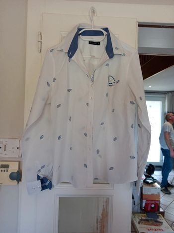 Chemisier feuilles bleues