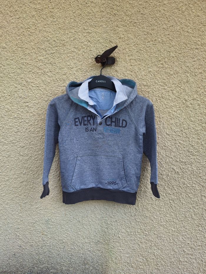 👔 Sweat à capuche avec col de chemise intégré Okaïdi 8 ans