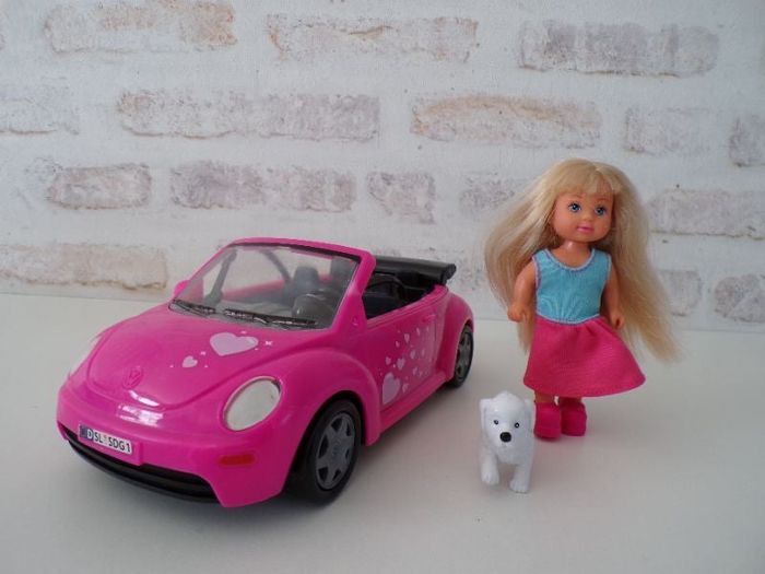 Voiture - Cabriolet - Poupée - Chien (J7)