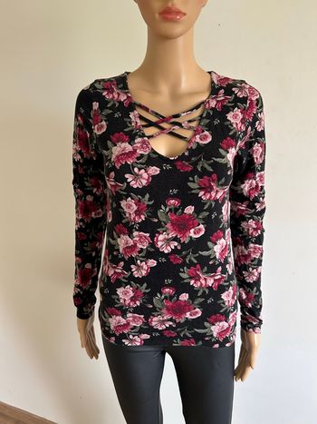 Haut fleuri à manches longues Amisu taille S TBE