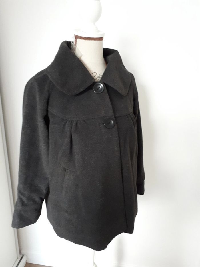 Etat neuf veste paletot gris foncé taille S (36-38)