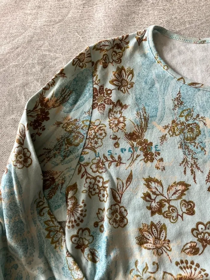 Tee-shirt manches longues fleuri Yessica – Taille M - photo numéro 3