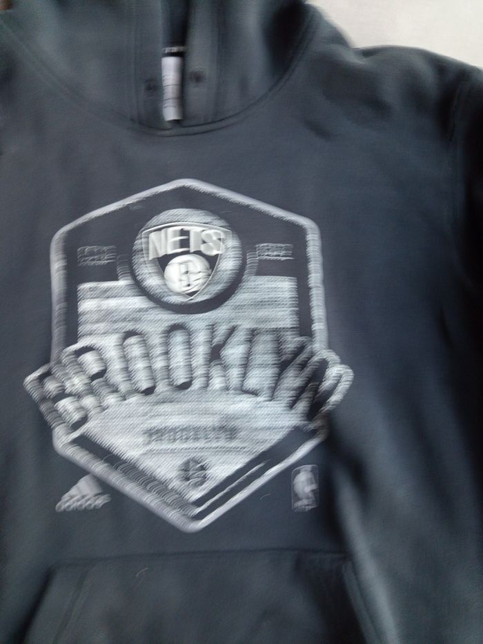 Pull Sweat Gris Noir à capuche Basket Adidas S - photo numéro 4