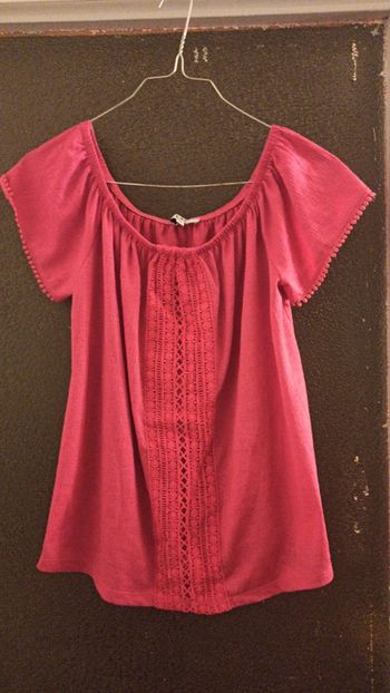 Haut rose manche courte taille S