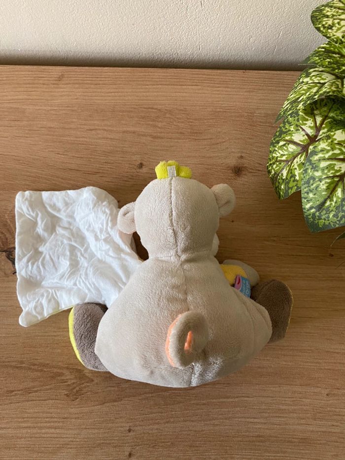 Doudou singe marron beige vert mouchoir sucre d orge - photo numéro 3