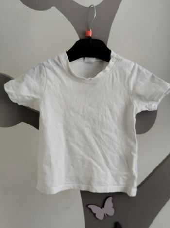 Tee-shirt manches courtes blanc H&M taille 9-12 mois