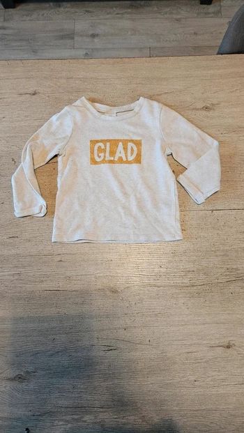 Pull léger beige à manches longues avec cadre doré, Tape A l Oeil, 4 ans