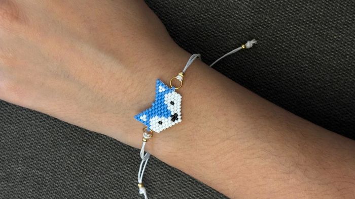 Bracelet renard bleu tissé, taille réglable