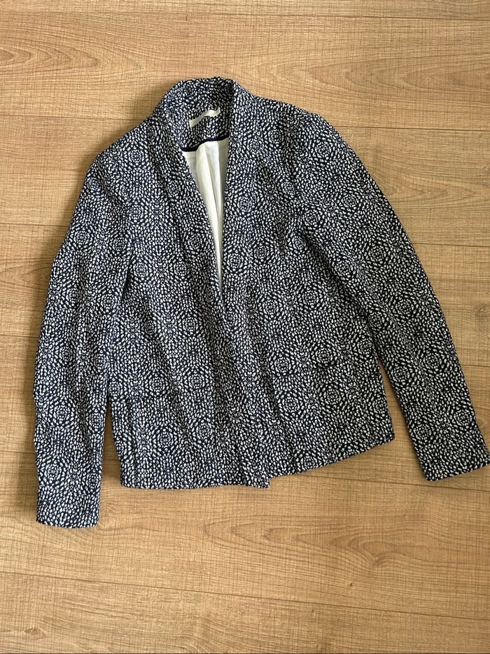 Blazer bleu marine et blanc See U Soon taille 2 TBE - photo numéro 7