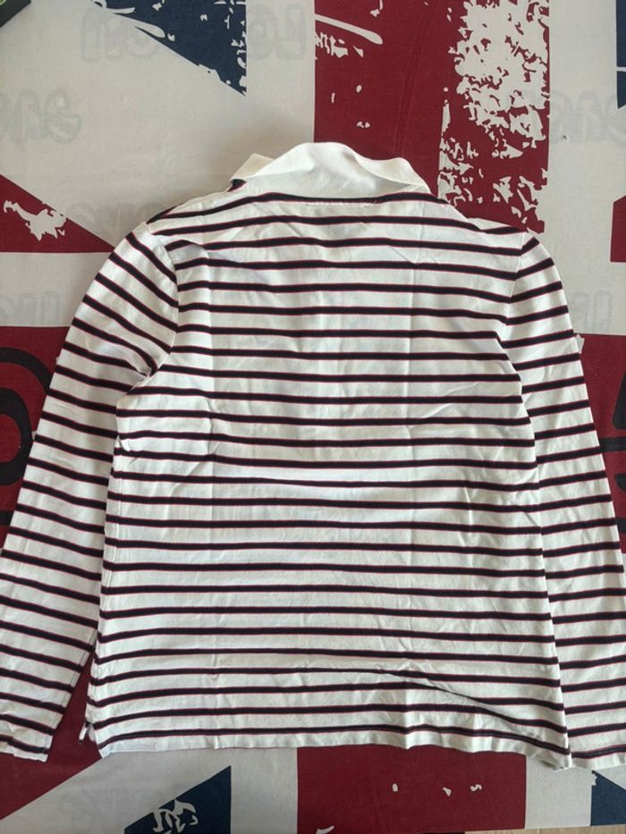Polo Tommy Hilfiger taille M manche longue liserés bleu et rouge - photo numéro 8