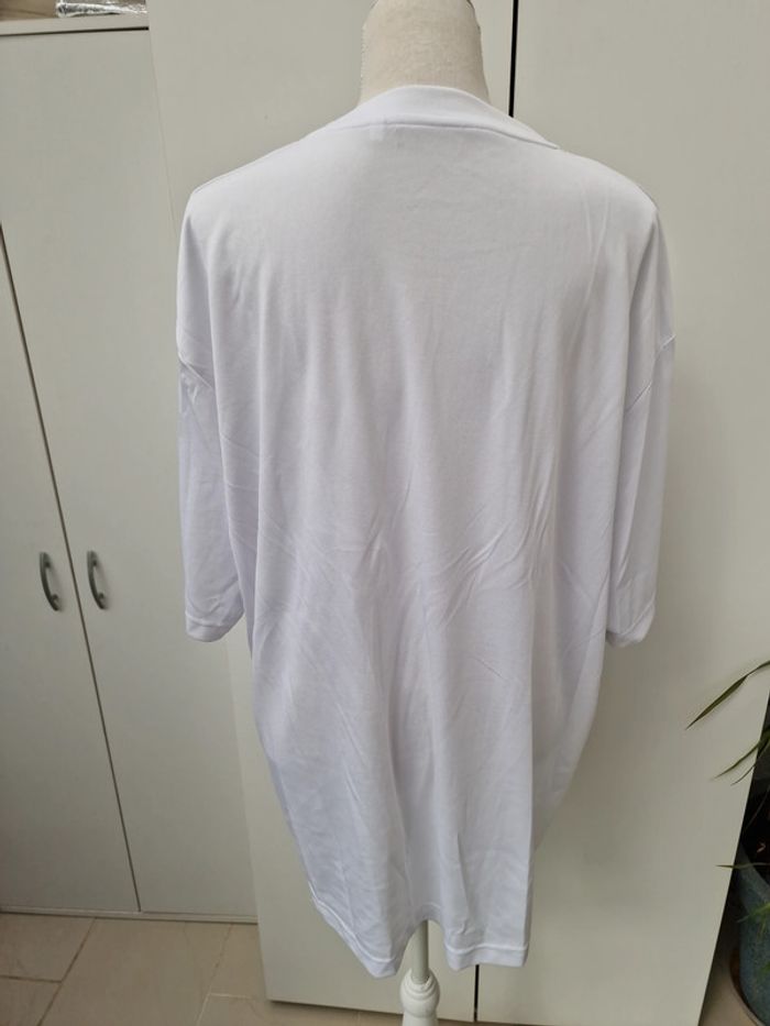 T-Shirt Respirant Vélo Cyclisme Blanc Et Imprimé Noir - photo numéro 4