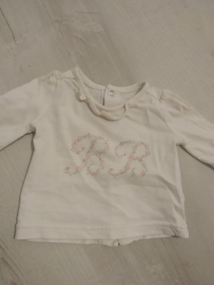 T-shirt manche longue taille 1 mois - photo numéro 2