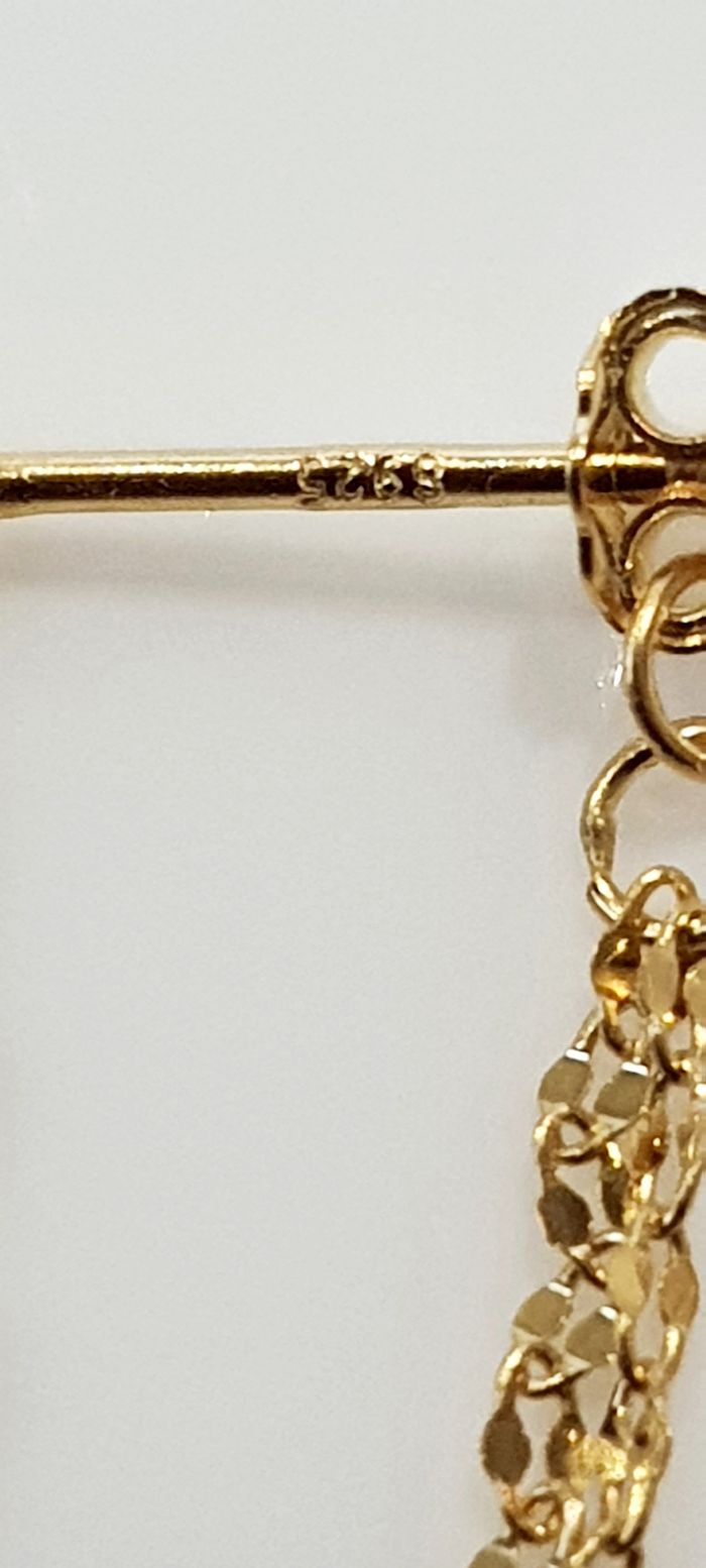 Boucles d'oreilles chaînette en argent - couleur doré - photo numéro 2