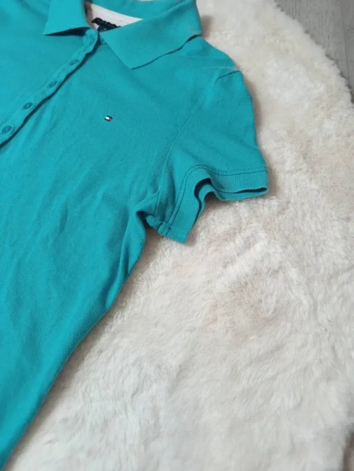 Polo Tommy Hilfiger turquoise femme taille M 💙 - photo numéro 5