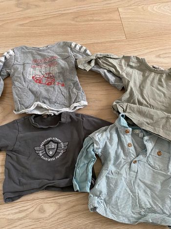 Lot de 4 t shirts ML très bon etat 6 mois DPAM