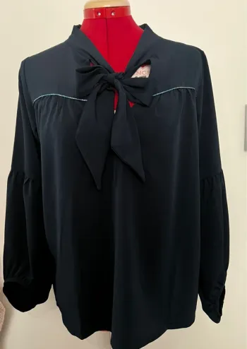 Blouse col lavaliere bleu marine Kaporal