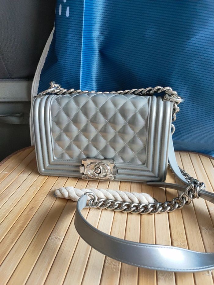 Sac à bandoulière soirée argent gris