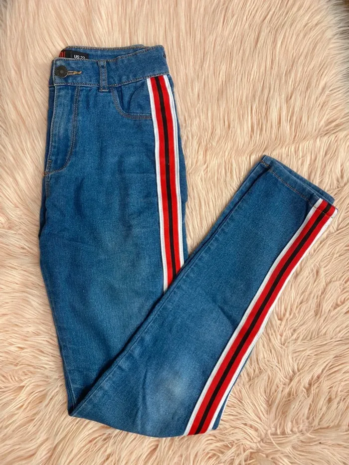 jean bleu rayé XXS/32