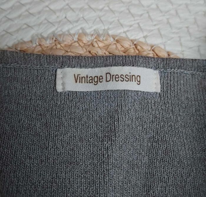 Pull gris Vintage Dressing demi manches - photo numéro 5