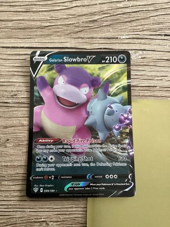 carte Pokémon 099/189 galarian slowbro V anglais ANG année 2020